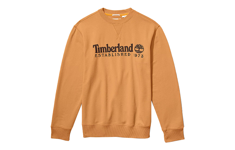 Timberland Tree Logo Printed Crewneck Long Sleeve Sweatshirt Yellow A2FEQ-P47