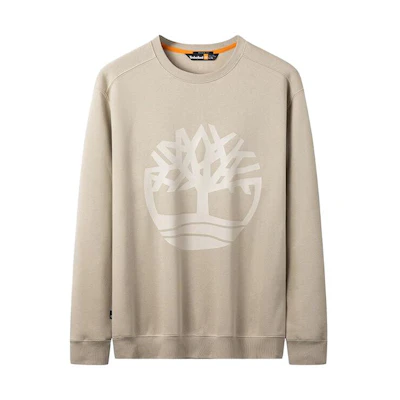 Timberland Tree Logo Printed Fleece Crewneck Sweatshirt Grey A277C-CY2
