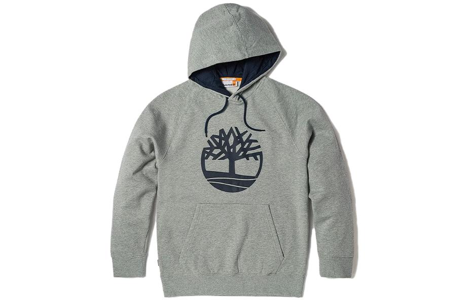 Timberland Tree Logo Printed Hoodie Fleece - Medium Gray A69WN-052