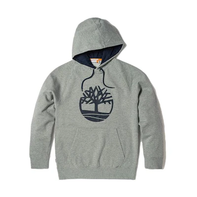 Timberland Tree Logo Printed Hoodie Fleece - Medium Gray A69WN-052