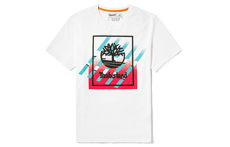 Timberland Tree Logo White Short Sleeve Casual T-Shirt for Men A2DVN-100
