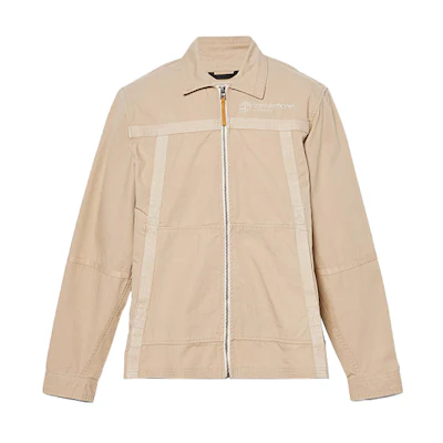 Timberland Unisex Solid Patchwork Collared Long-Sleeve Jacket Khaki A6BQT-269
