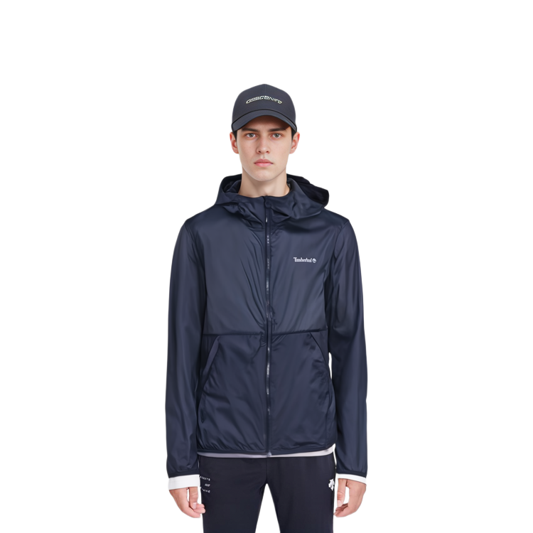 Sizing Timberland Jaket Lelaki Biru Sapphire Pelindung UV & Kalis Air Ringan A5QTA-433
