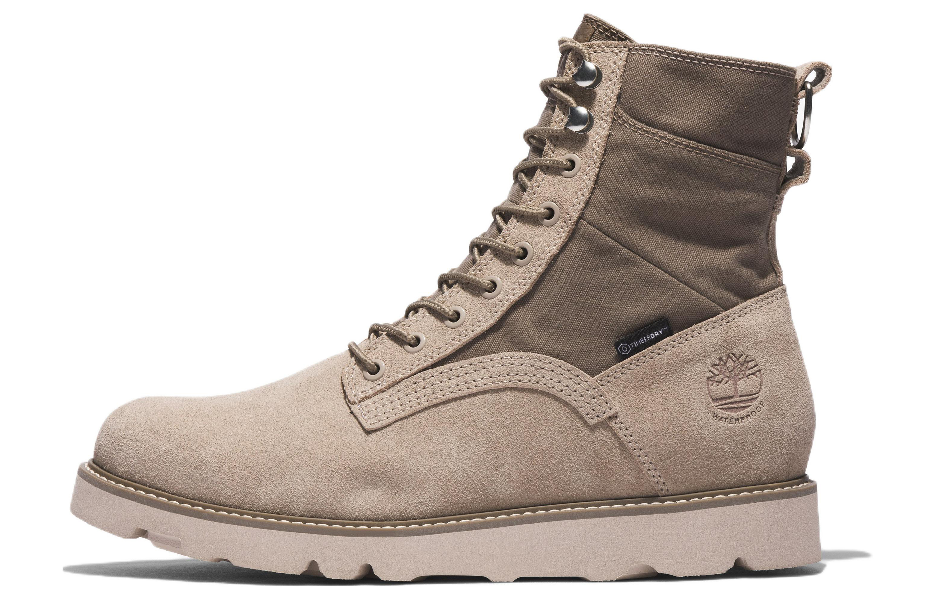 Timberland Vibram Waterproof Leather and Fabric Boots 'Beige Suede' A5M8VK51