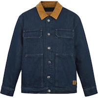 Timberland Vintage Logo Corduroy Denim Multi-Pocket Workwear Jacket Blue A69CU-H87 Timberland Vintage Logo Corduroy Denim Multi-Pocket Workwear Jacket Blue A69CU-H87