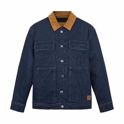 Timberland Vintage Logo Corduroy Denim Multi-Pocket Workwear Jacket Blue A69CU-H87