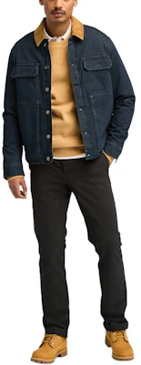 Timberland Vintage Logo Corduroy Denim Multi-Pocket Workwear Jacket Blue A69CU-H87 Details for Timberland Vintage Logo Corduroy Denim Multi-Pocket Workwear Jacket Blue A69CU-H87