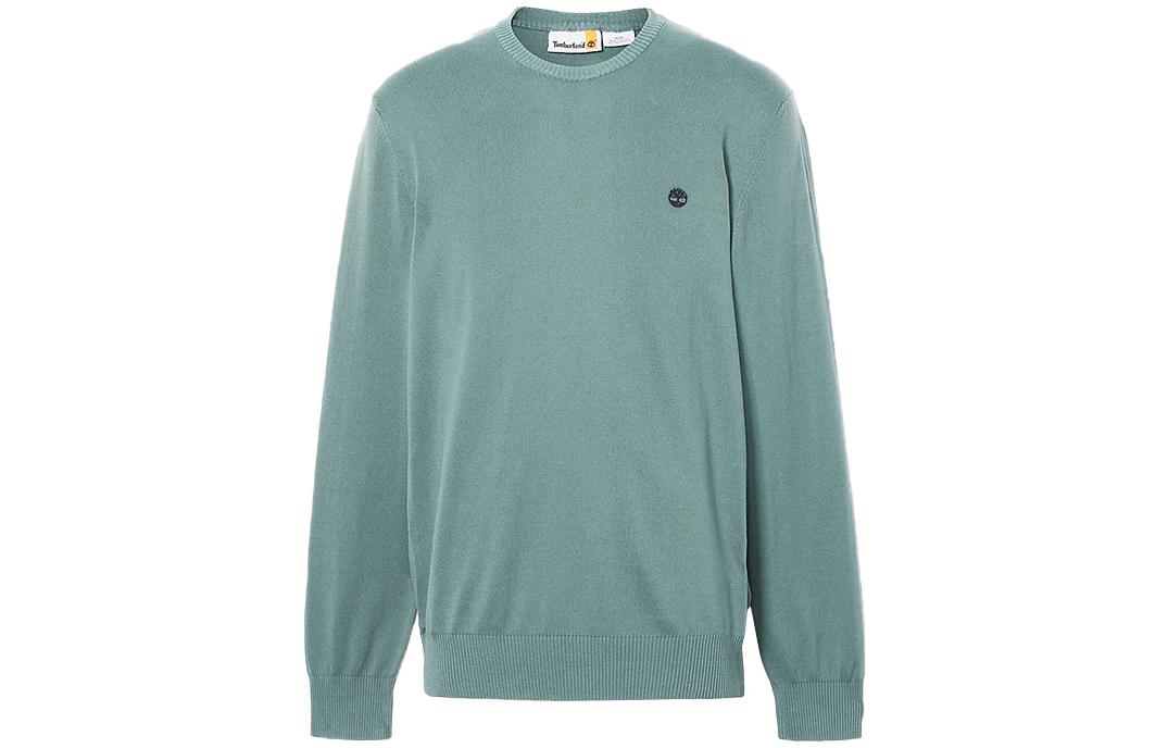 Timberland Washed Solid Logo Crewneck Sweatshirt Dark Teal - A6DWU-CL6