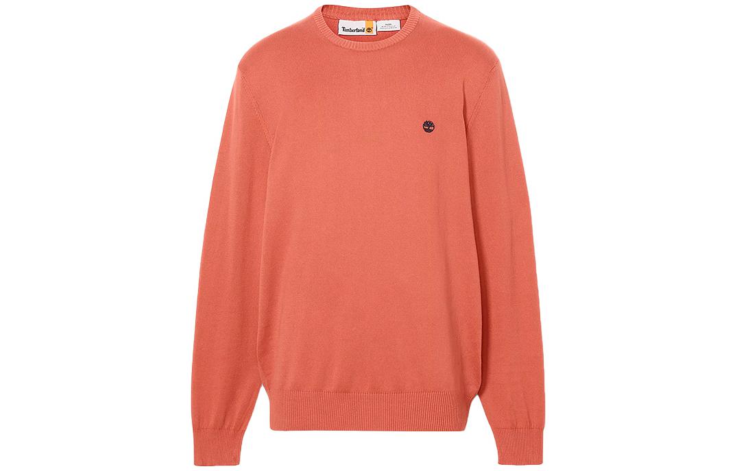 Timberland Washed Solid Logo Crewneck Sweatshirt Light Orange A6DWU-EI4