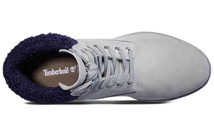 Lookbook Timberland Wasserdicht 6 Inch Double Collar ''Grau Furry Blau'' A1ZKU