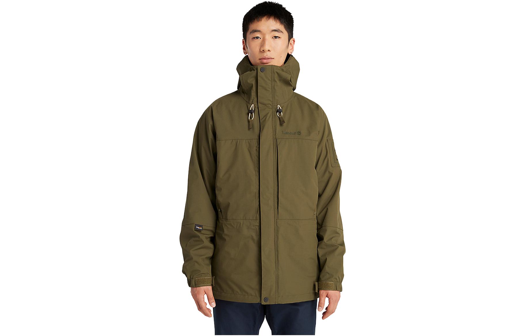 Timberland Waterproof Breathable Hooded Jacket in Dark Green A6KP9-302