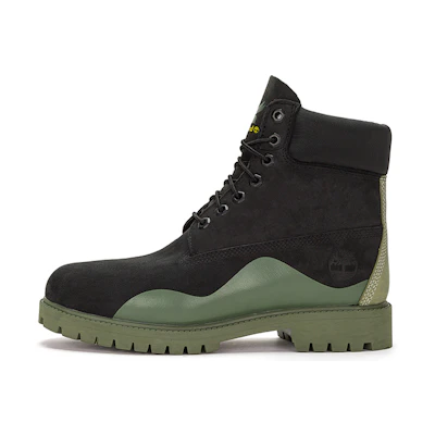 Timberland Heritage 6 Inch Waterproof Boot 'Black Nubuck with Green'