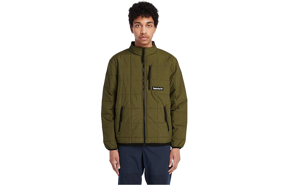 Timberland Waterproof Green Jacket with Solid Logo Patch Design A6JRW-302