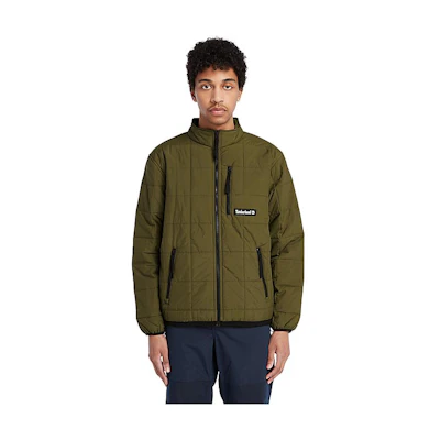Timberland Waterproof Green Jacket with Solid Logo Patch Design A6JRW-302