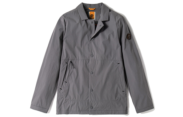 Timberland Waterproof Grey Zip Jacket with Fold Collar and Pockets A26B6-033