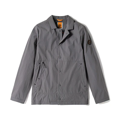 Timberland Waterproof Grey Zip Jacket with Fold Collar and Pockets A26B6-033