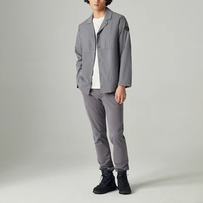 添柏岚防水灰色拉链夹克 带翻领和口袋 A26B6-033 Purchase 添柏岚防水灰色拉链夹克 带翻领和口袋 A26B6-033