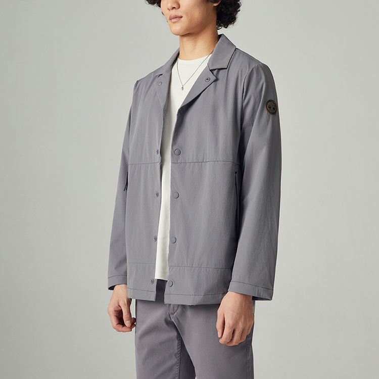 Sizing 添柏岚防水灰色拉链夹克 带翻领和口袋 A26B6-033