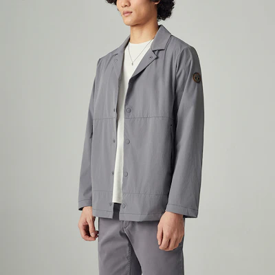 添柏岚防水灰色拉链夹克 带翻领和口袋 A26B6-033 Sizing 添柏岚防水灰色拉链夹克 带翻领和口袋 A26B6-033