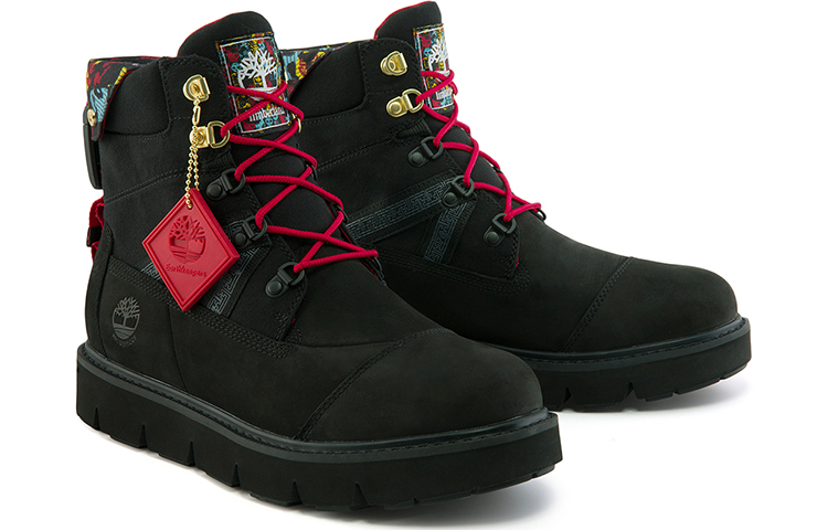 Shop Timberland Sepatu Boot Tahan Air High-Top 'Edisi Tahun Baru - Hitam Lebar' A2PWHW