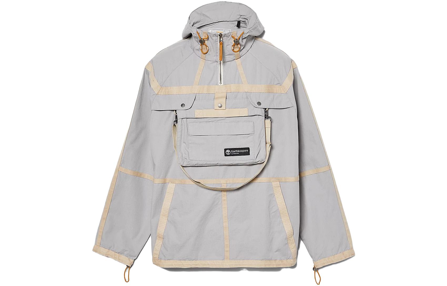 Timberland Waterproof Hooded Jacket Unisex Grey with Seam Details A6BJT-031