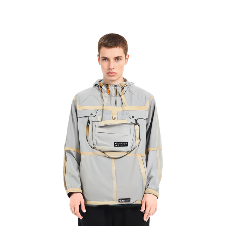 Details for 팀버랜드 방수 후드 자켓 유니섹스 그레이 심 디테일 포함 A6BJT-031