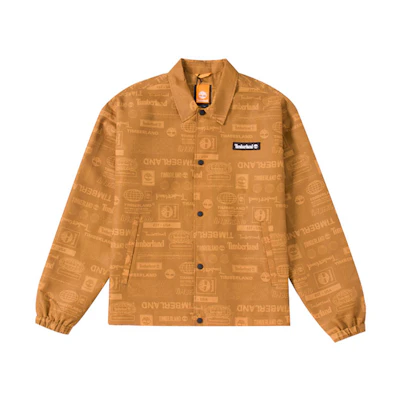 Timberland Wheat Full-Print Letter Pattern Windproof Knit Jacket A6B6X-P47