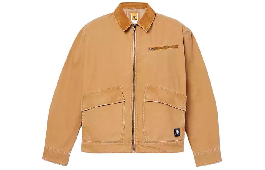 Timberland Wheat Zip-Up Casual Jacket with Collar A5TGF-P47