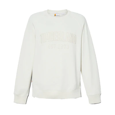 Timberland White Crewneck Sweatshirt with Alphanumeric Embroidery A669D-CM9