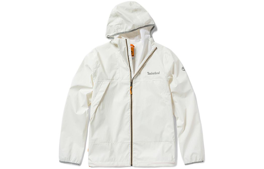 Timberland White Solid Waterproof Hooded Jacket A2CYH-CM9