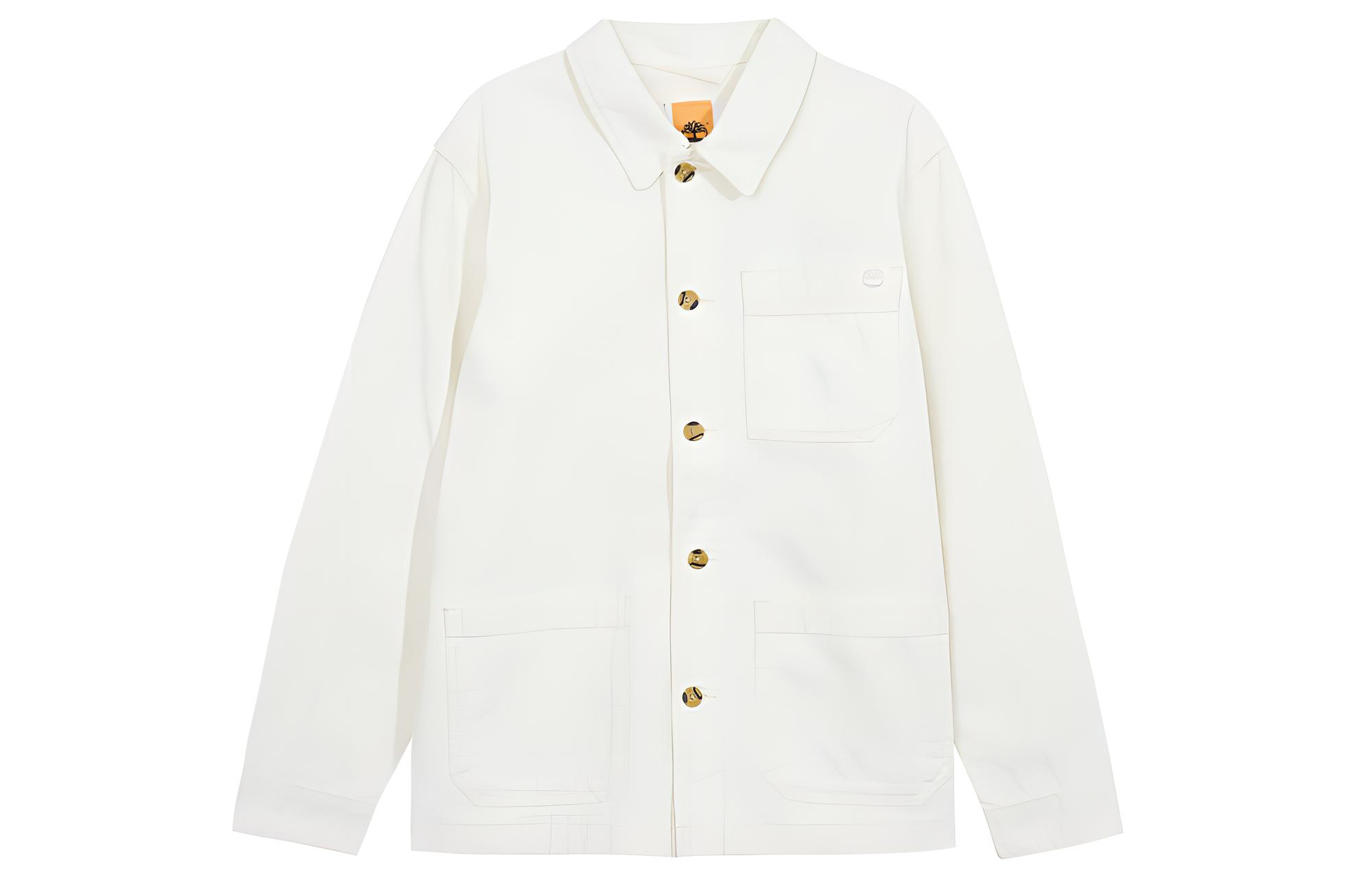 Timberland White Utility Workwear Shirt Jacket with Multiple Pockets A425F-CM9