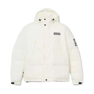 Timberland White Zip-Up Jacket with Letter Logo Print and Hood A6S41-DR2