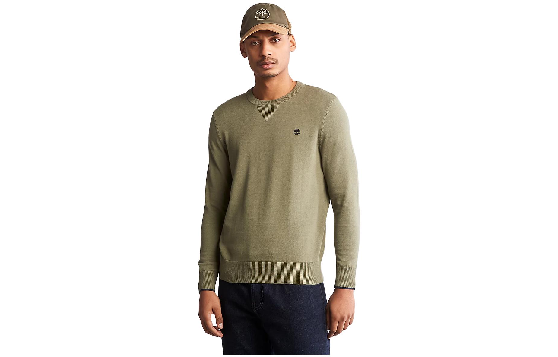Timberland Williams River Solid Logo Crewneck Sweatshirt Green A2BSC-590