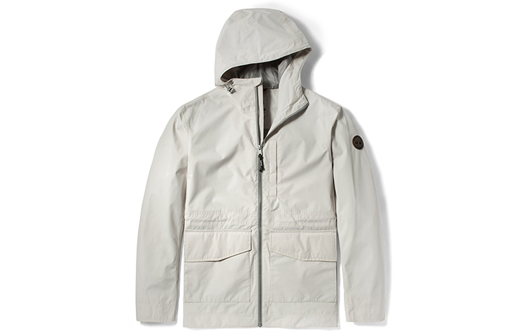 Timberland Windproof Breathable Solid Hoodie Jacket White Sand Color A2EQT-BH7