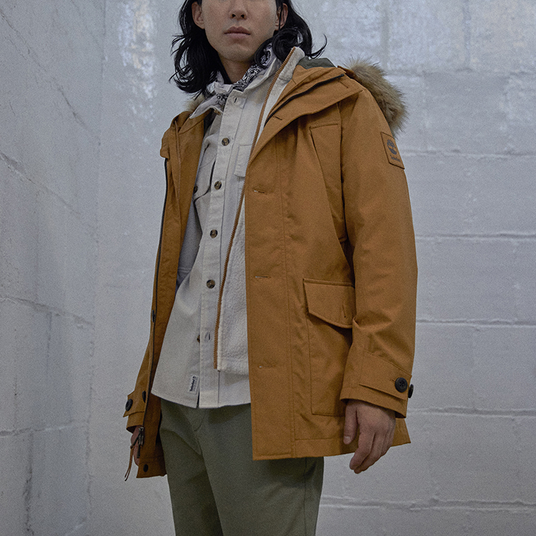 Cheap Timberland Winter Wheat 3-in-1 Outdoor Jacket with Removable Fur Trim. A22VQ-P47