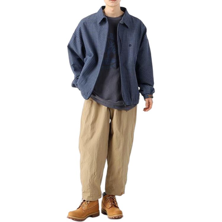 Lookbook 添柏岚 x C.F. Stead SS24 靛蓝麂皮格纹哈灵顿夹克 男女通用 A64CU