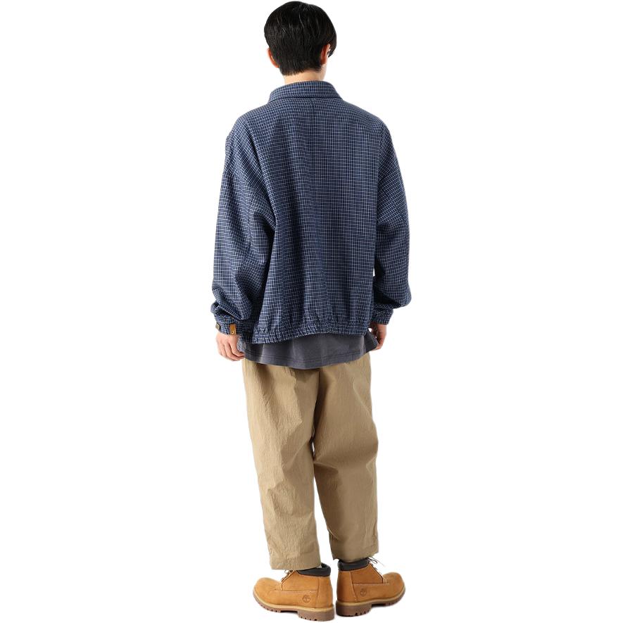 Shop 添柏岚 x C.F. Stead SS24 靛蓝麂皮格纹哈灵顿夹克 男女通用 A64CU