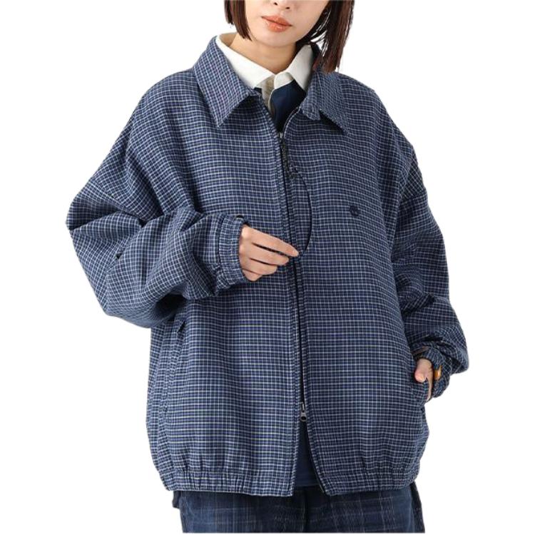 Purchase 添柏岚 x C.F. Stead SS24 靛蓝麂皮格纹哈灵顿夹克 男女通用 A64CU