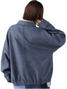 添柏岚 x C.F. Stead SS24 靛蓝麂皮格纹哈灵顿夹克 男女通用 A64CU Details for 添柏岚 x C.F. Stead SS24 靛蓝麂皮格纹哈灵顿夹克 男女通用 A64CU