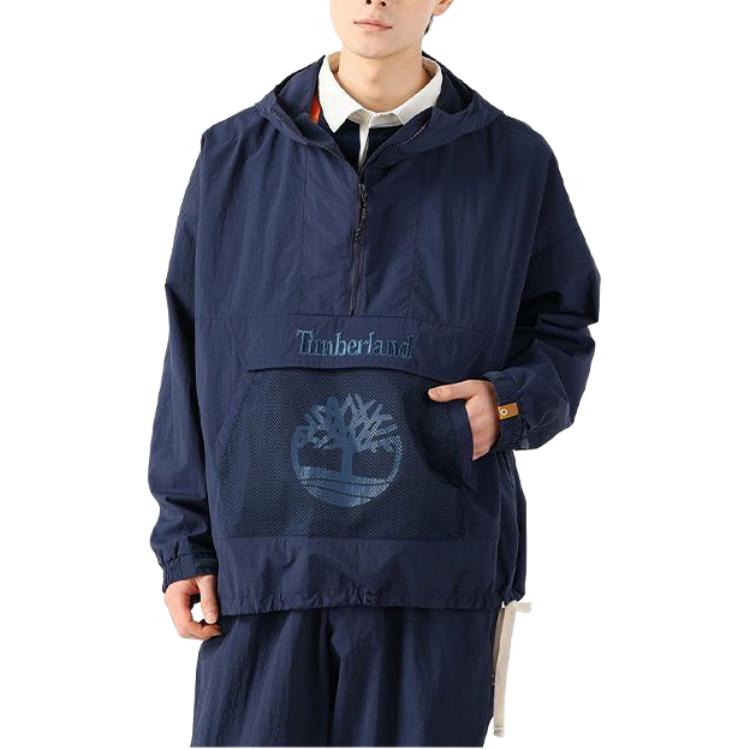 Lookbook Timberland x C F Stead SS24 Jaket Indigo Suede Half-Zip Windbreaker Unisex A64DF