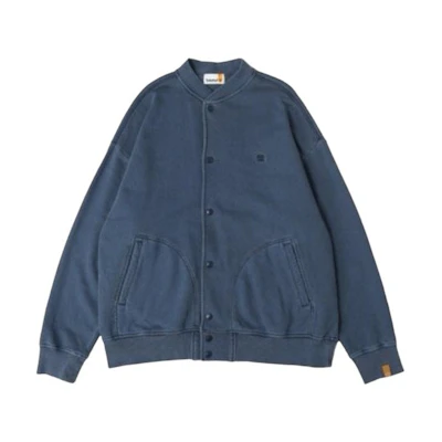 Timberland CF Stead SS24 Indigo Suede Snap Button Jacket Navy Unisex A64GK