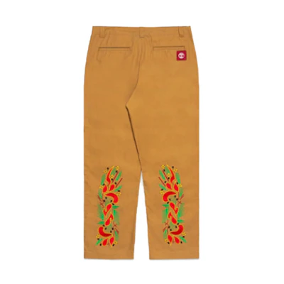 Timberland CLOT Collaboration Embroidered Geometric Pattern Brown Pants Unisex A63K5-P47