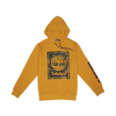 Timberland Yellow Camo Print Fleece Pullover Hoodie A2CN5-804