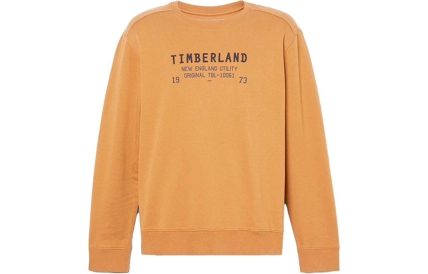 Timberland Yellow Crewneck Long-Sleeve Sweatshirt with Logo Embroidery A6FMV-P47