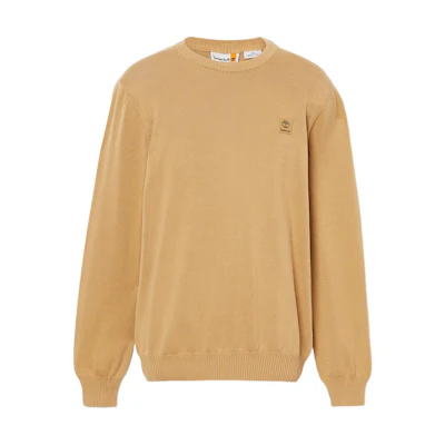 Timberland Yellow Crewneck Sweatshirt with Solid Logo Design A5UHQ-P47