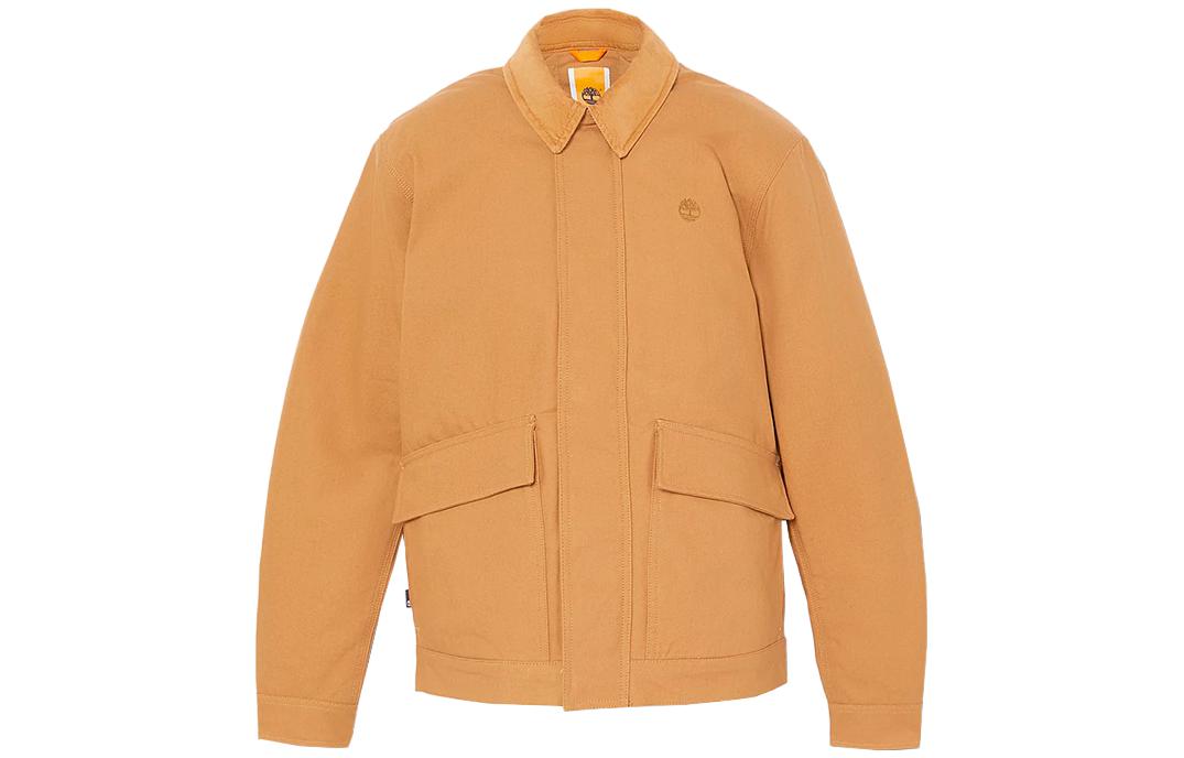 Timberland Yellow Outdoor Jacket with Solid Logo and Collar Design A6G21-P47