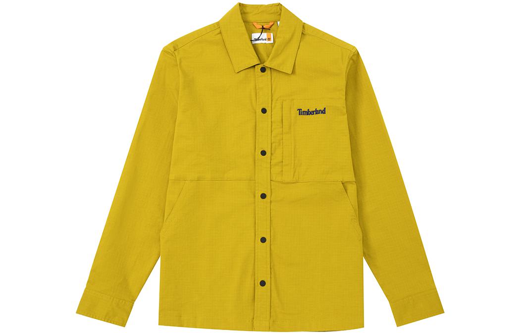 Timberland Yellow Windproof Logo Printed Single-Breasted Jacket A5Y91-CY1