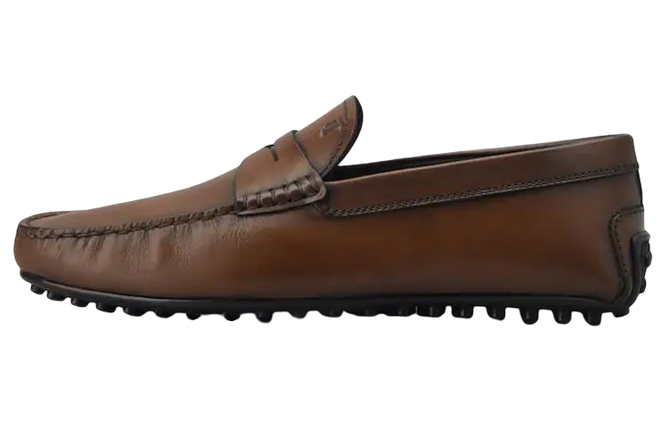 Buy TOD'S City Gommino 'Brown Emblem Leather Loafer' XXM42C00640D9CS801