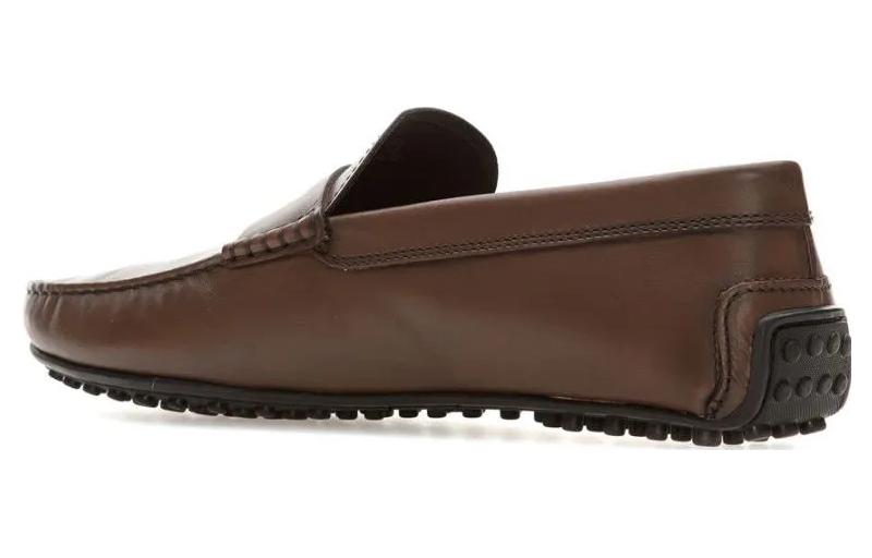 Order TOD'S City Gommino 'Brown Emblem Leather Loafer' XXM42C00640D9CS801