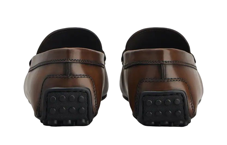 Shop TOD'S City Gommino 'Brown Emblem Leather Loafer' XXM42C00640D9CS801